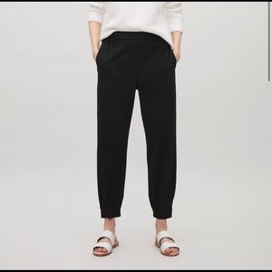 COS black relaxed elastic waist pants, size 4